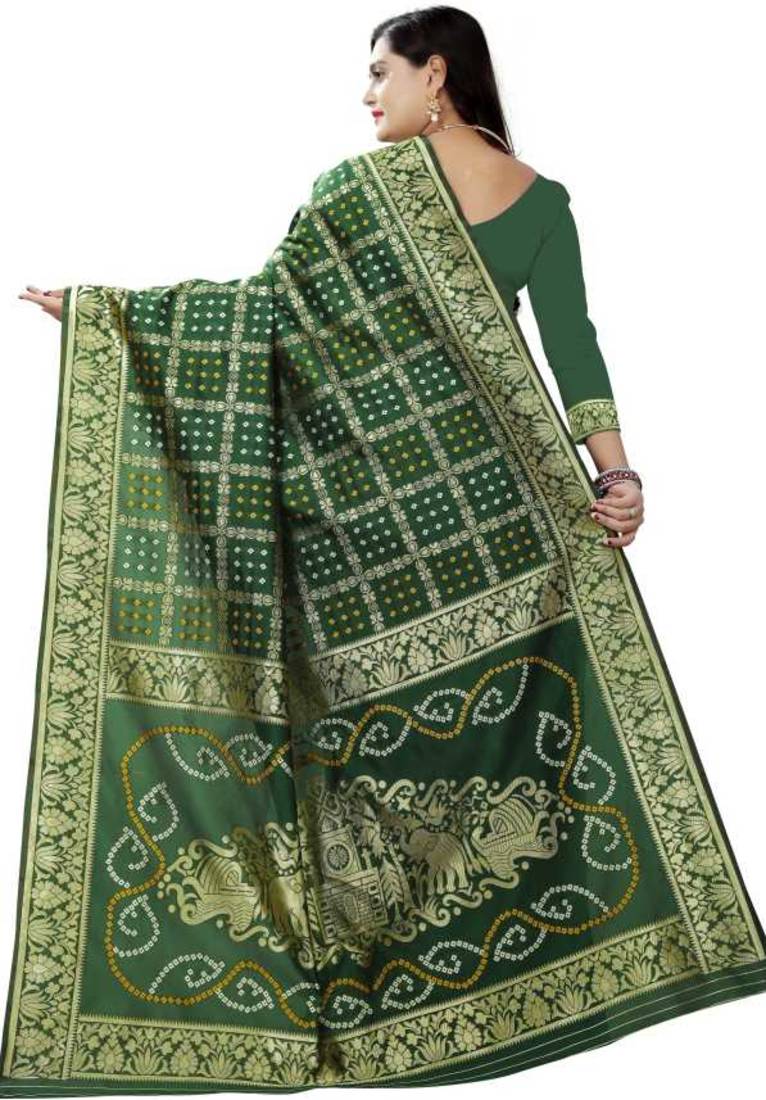 Heavy Art silk with Jeqard  zari Waving Bandhni design and amazing colour Extremely beautiful sarees