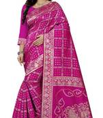 Heavy Art silk with Jeqard  zari Waving Bandhni design and amazing colour Extremely beautiful sarees