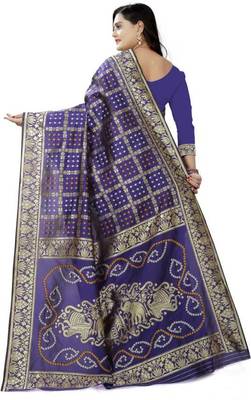 Heavy Art silk with Jeqard  zari Waving Bandhni design and amazing colour Extremely beautiful sarees 3