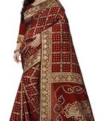 Heavy Art silk with Jeqard  zari Waving Bandhni design and amazing colour Extremely beautiful sarees