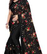 Floral Print pallu with Ton to ton Lycra malai fabric saree