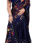 Floral Print pallu with Ton to ton Lycra malai fabric saree
