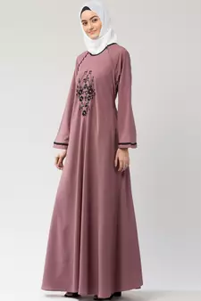 MRC Women's Embroidered Abaya With Hijab