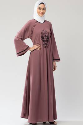 MRC Women's Embroidered Abaya With Hijab 4