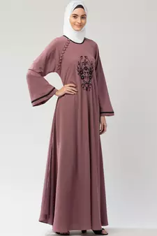 MRC Women's Embroidered Abaya With Hijab