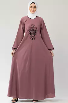 MRC Women's Embroidered Abaya With Hijab