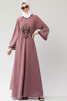 MRC Women's Embroidered Abaya With Hijab