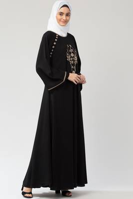 MRC Women Embroidered Abaya With Hijab 5