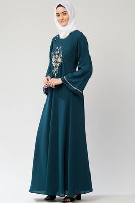 MRC Women Embroidered Abaya With Hijab 4