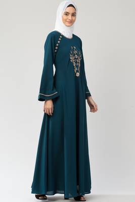 MRC Women Embroidered Abaya With Hijab 5