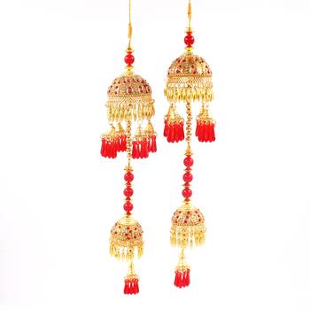 2 Tier Red-Golden designed Pair of Kaleera 1