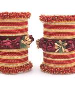 Maroon bangles-and-bracelets