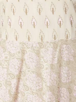 Os by Fourbuttons Women's Chanderi Silk Cream Gown 7