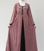 MRC Women Embroidered Shrug Style Abaya With Hijab