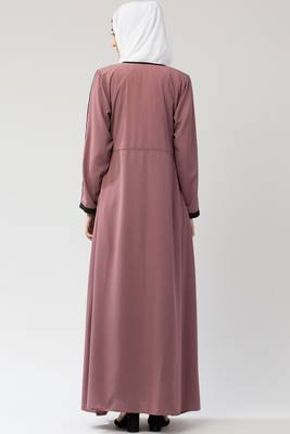 MRC Women Embroidered Shrug Style Abaya With Hijab 2