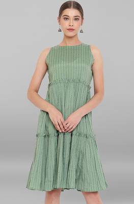Janasya Green printed cotton party wear kurtis 2