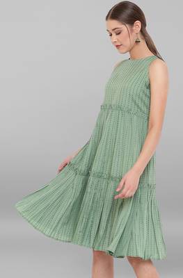 Janasya Green printed cotton party wear kurtis 3