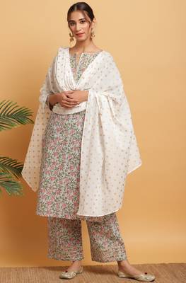 Janasya Multicolor printed cotton salwar 1