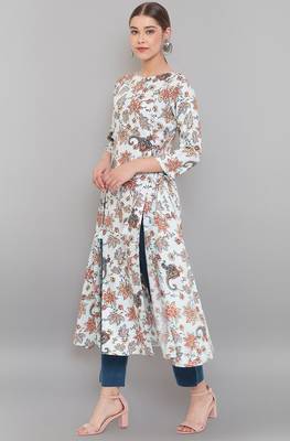 Janasya Multicolor printed rayon ethnic-kurtis 3