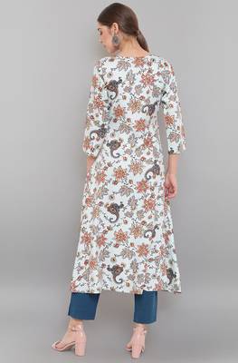 Janasya Multicolor printed rayon ethnic-kurtis 4