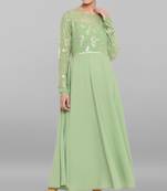 Light green printed crepe ethnic kurtis