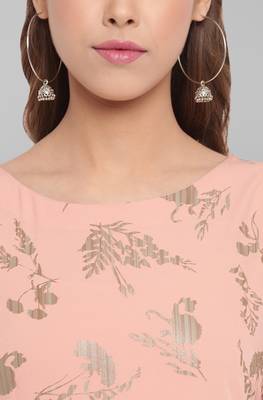 Janasya Peach printed crepe ethnic-kurtis 5