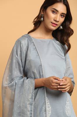 Grey printed chanderi salwar 2