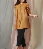 Mustard woven cotton tunics