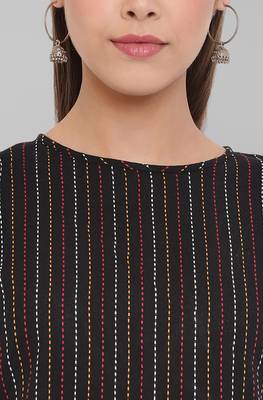 Janasya Black woven cotton tunics 5