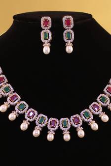 Multicolor pearl necklace-sets