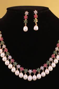 Multicolor pearl necklace-sets