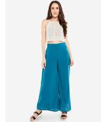 Light Blue solid Crepe Palazzo