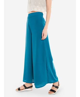 Light Blue solid Crepe Palazzo 4