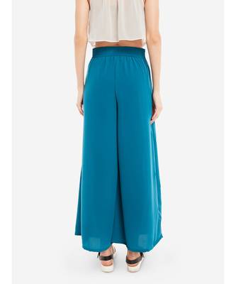 Light Blue solid Crepe Palazzo 7