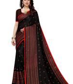 New Design linen jute silk saree with printed border and butti work