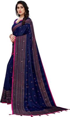New Design linen jute silk saree with printed border and butti work 2