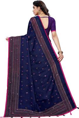 New Design linen jute silk saree with printed border and butti work 3