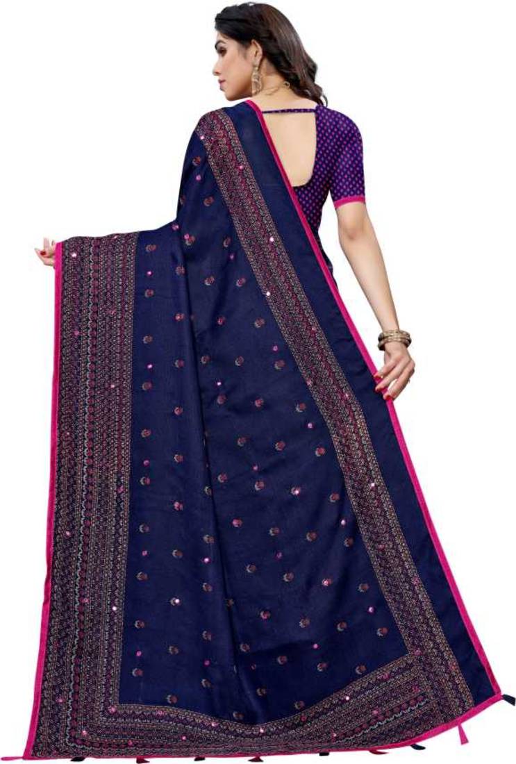 New Design linen jute silk saree with printed border and butti work