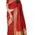 Red woven cotton silk saree with blouse