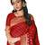 Red woven cotton silk saree with blouse