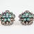 Flower shape zircon earring with studded blue stones