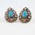 Pear shape zircon earring with studded blue stones