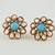 Golden zircon earring with blue stone