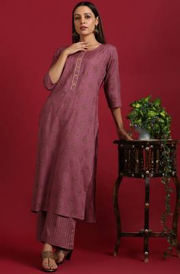 Mauve printed rayon salwar 1