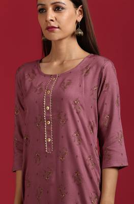 Mauve printed rayon salwar 3