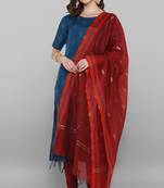 Janasya Teal printed polyester salwar