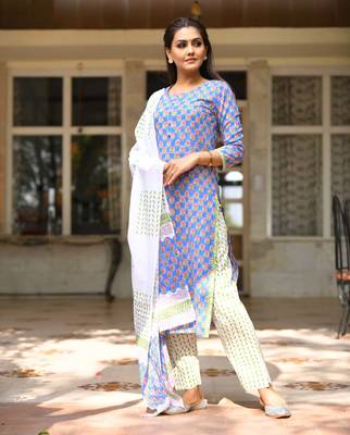 White floral print cotton salwar 4