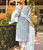 Floral Printed Cotton Suit Set