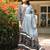 White Kalamkari Print Cotton Suit Set