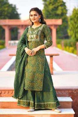 Green embroidered cotton salwar 2